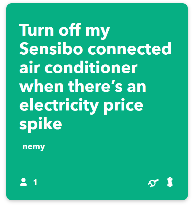 IFTTT applet - Sensibo spike